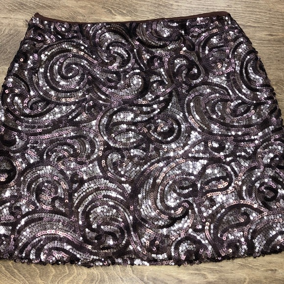 Silence + Noise NWT brown sequin party mini skirt - Picture 6 of 6